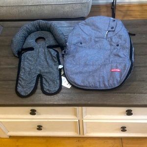 CAR SEAT ACCESSORIES - BOPPY newborn car sear insert &SKIP HOP rear facing cover